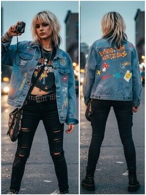 Brooklyn Clothing M 90s Y2K Grunge Indie Sleeze Streetwear Unisex Jean Jacket